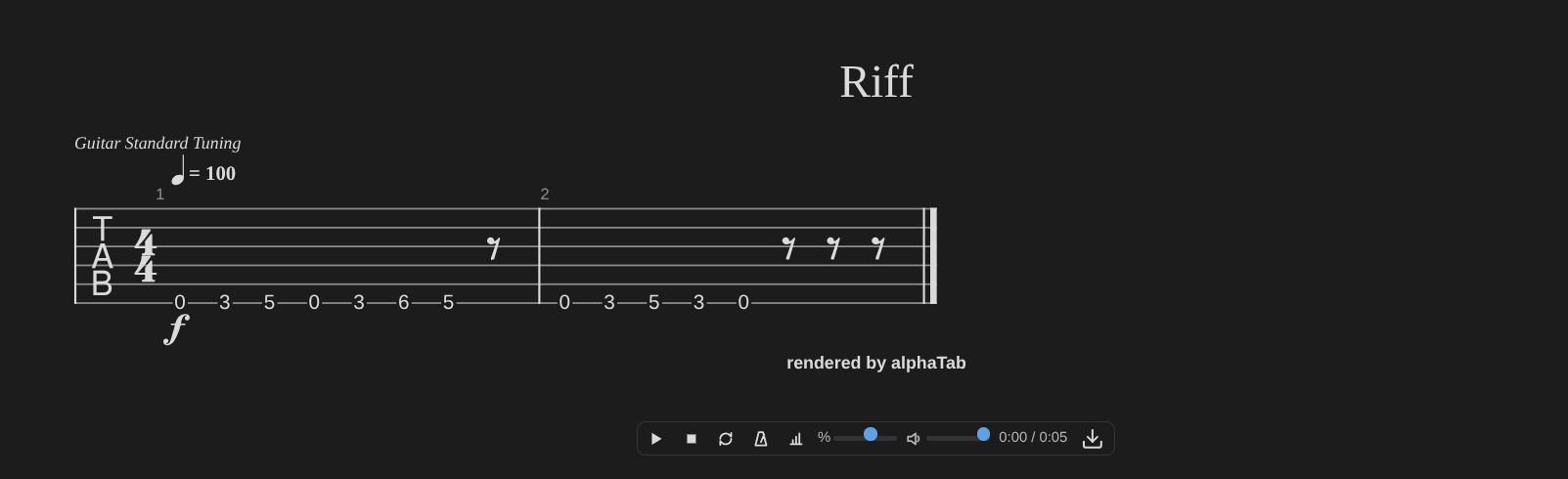 A tab with its player