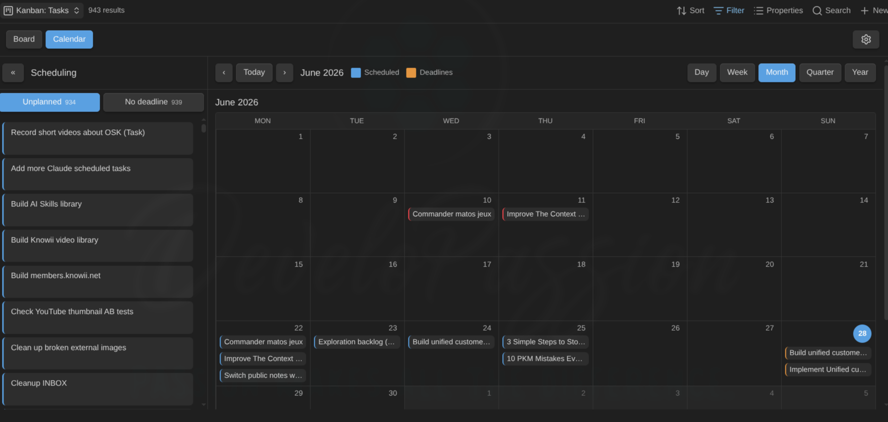Calendar mode