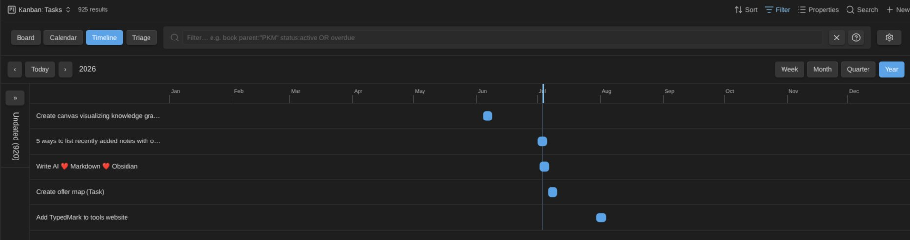 Timeline mode